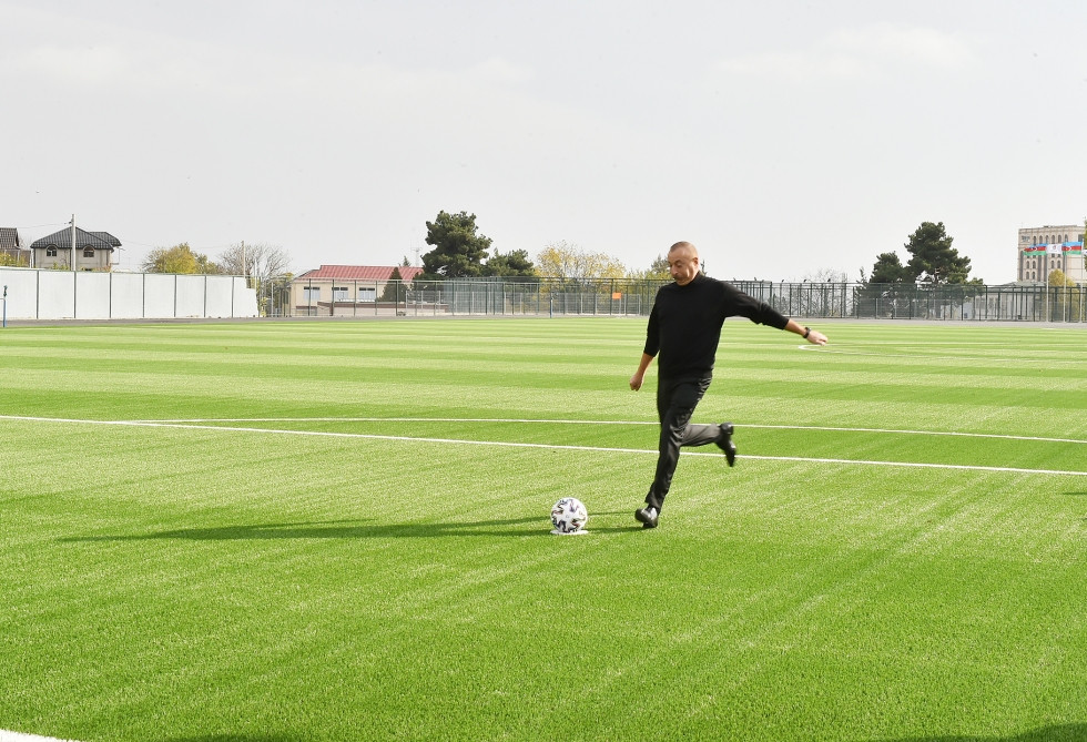 Prezident İlham Əliyev Şamaxı şəhər stadionunun açılışına qatıldı