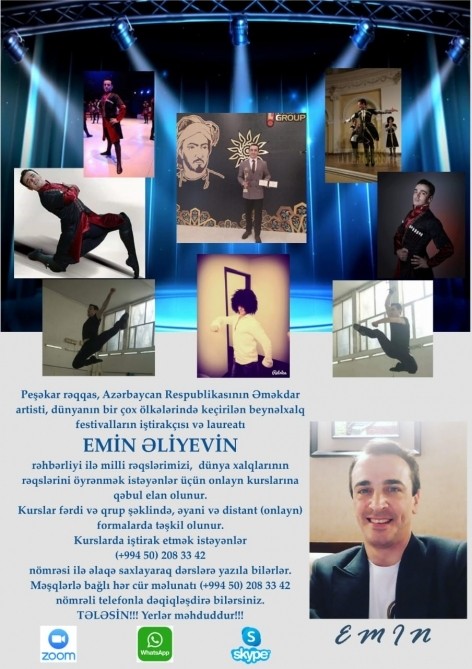 Əməkdar artist Emin Əliyevin rəhbərliyi ilə onlayn rəqs kursları davam edir