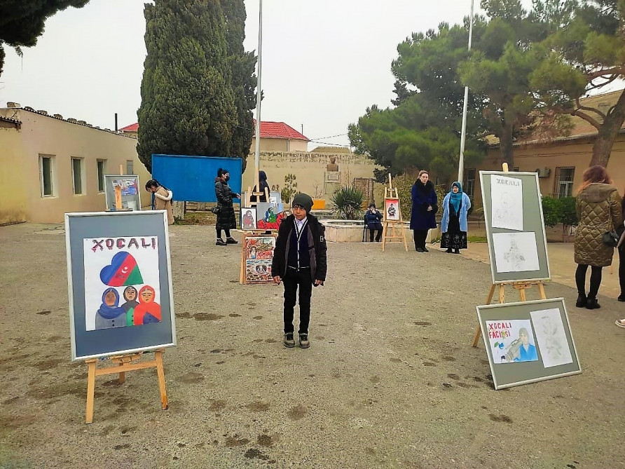 “Xocalı uşaqların gözü ilə” adlı rəsm və kitab sərgisi təşkil edilib