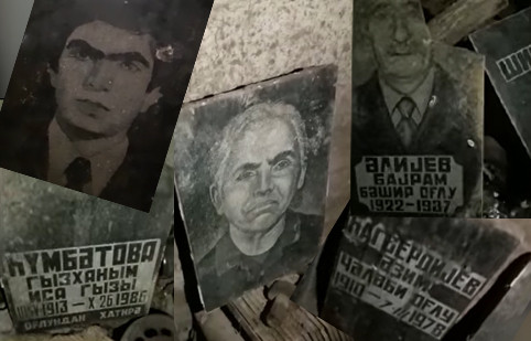 HORRIBLE FOOTAGES from basement in Hadrut where gravestones of Azerbaijanis were discovered