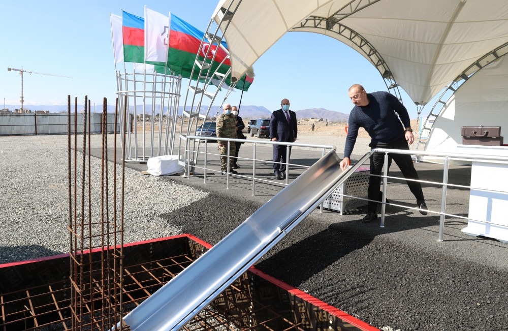 Президент Азербайджана заложил фундамент гостиницы Park Forest Hotel Aghdam