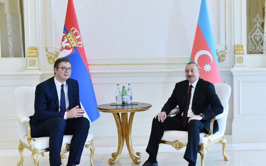President Ilham Aliyev congratulates Serbian counterpart