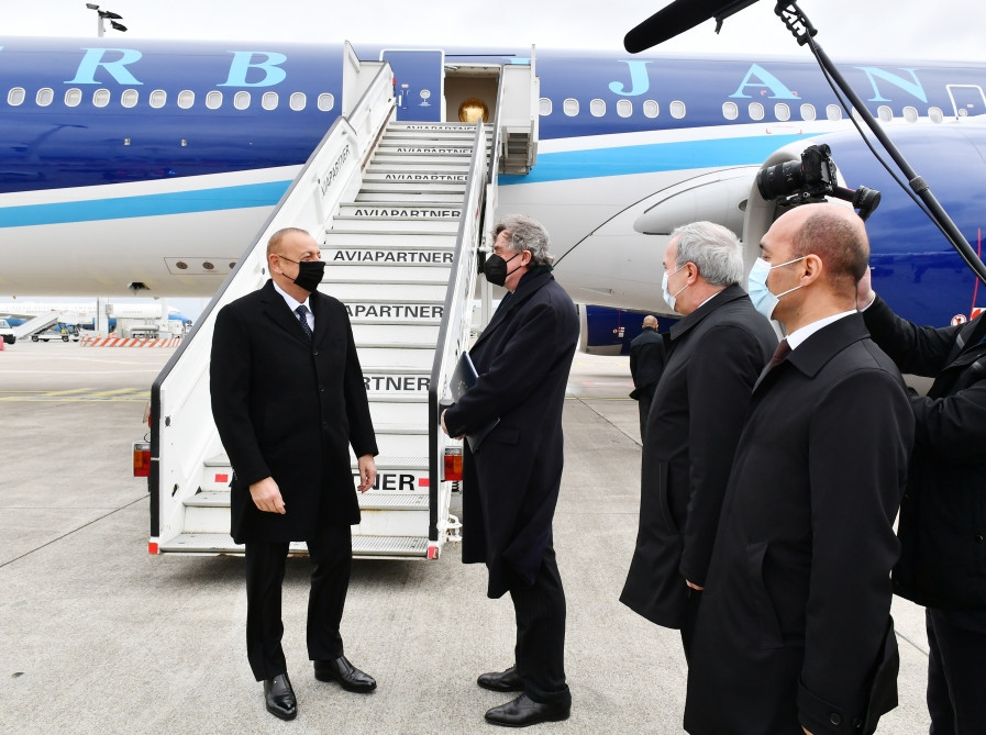 President Ilham Aliyev arrived in Brussels for working visit