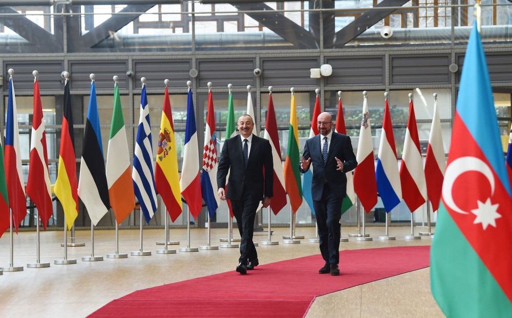 Brüsseldə Azərbaycan Prezidenti ilə Avropa İttifaqı Şurasının Prezidenti arasında görüş keçirilib