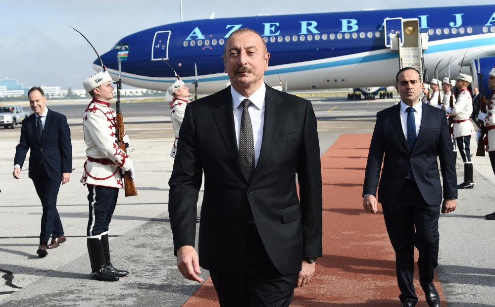 President Ilham Aliyev arrived in Bulgaria for official visit