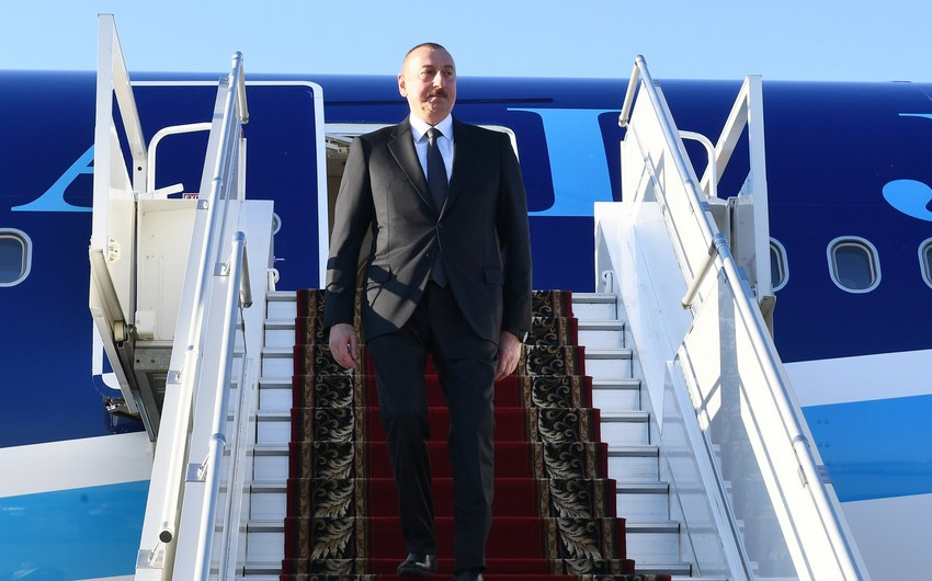 President Ilham Aliyev arrives in Turkiye