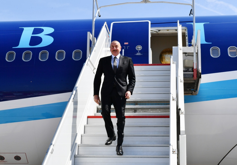 President Ilham Aliyev arrives in Brussels for working visit