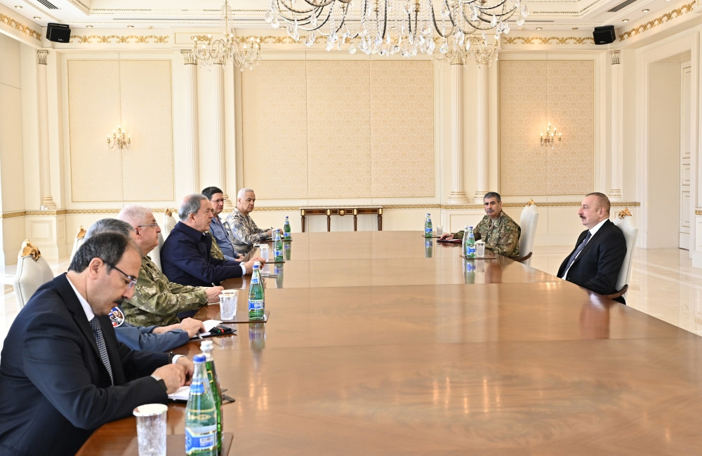 Azerbaijani President receives delegation led by Turkish Minister of National Defense