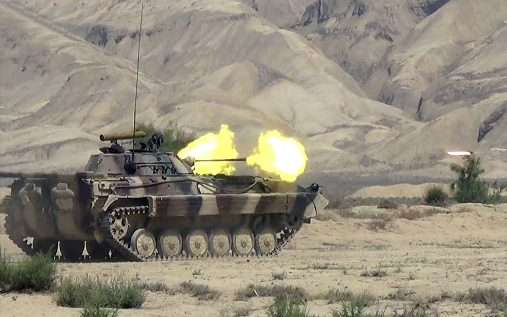 Azerbaijan’s Defense Ministry: Live-fire tactical exercises were held in the Land Forces