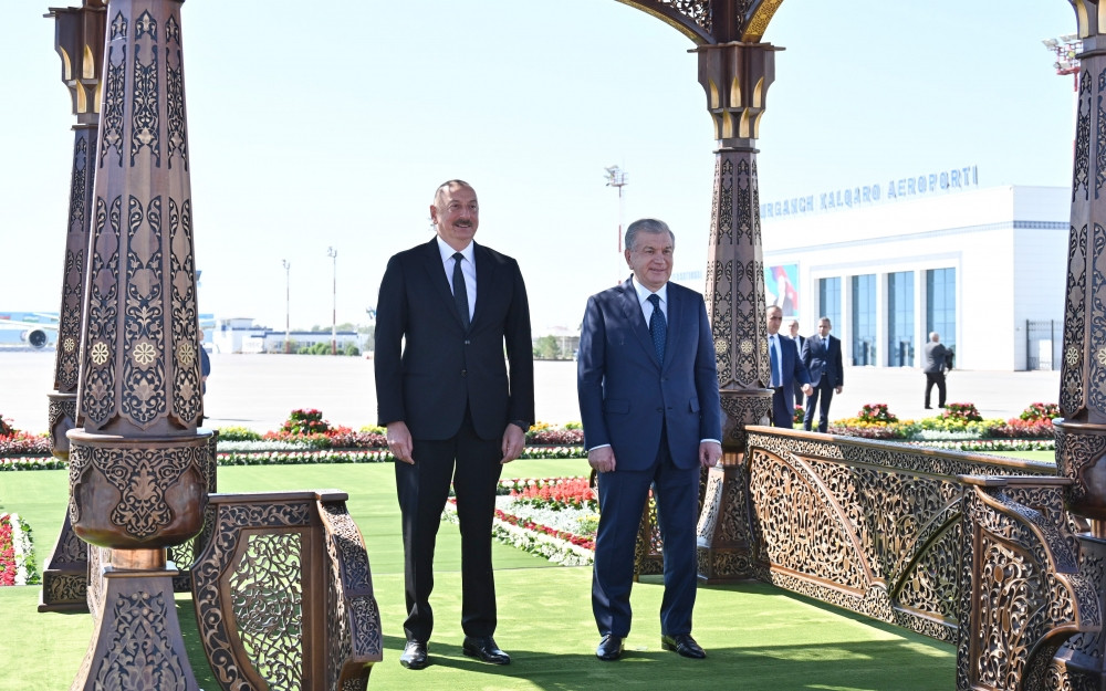 President Ilham Aliyev arrived in Urgench city, Uzbekistan