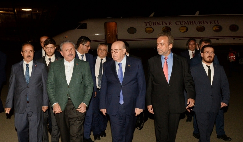 Speaker of Grand National Assembly of Turkiye Mustafa Sentop arrives in Azerbaijan