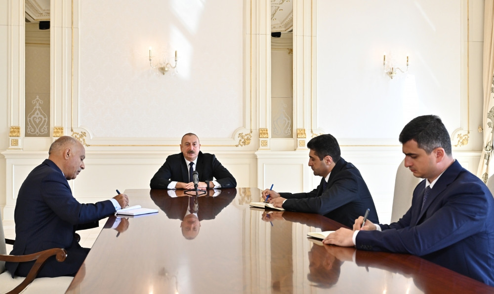 President Ilham Aliyev receives newly appointed heads of executive powers of Masalli, Lerik, Goygol districts