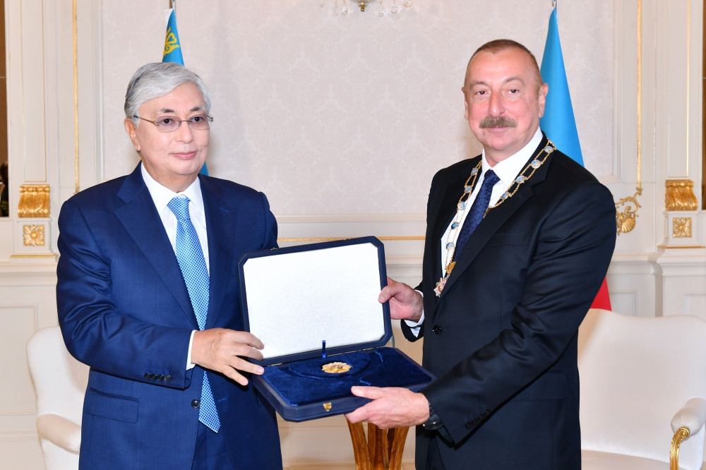 Ilham Aliyev awarded highest order of Kazakhstan "Altyn Qyran" - "Golden Eagle"