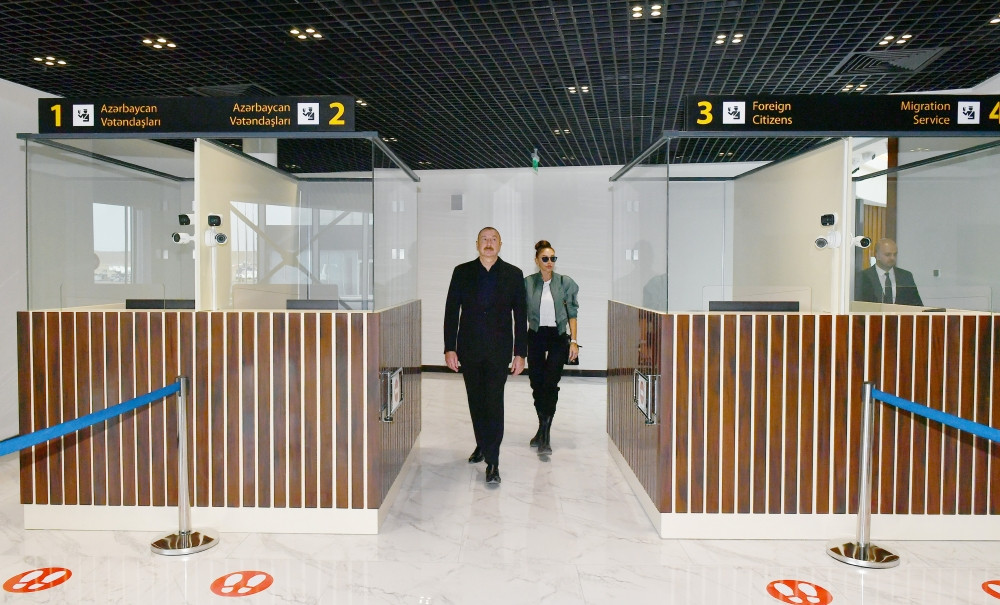 President Ilham Aliyev and First Lady Mehriban Aliyeva viewed conditions created at Zangilan International Airport