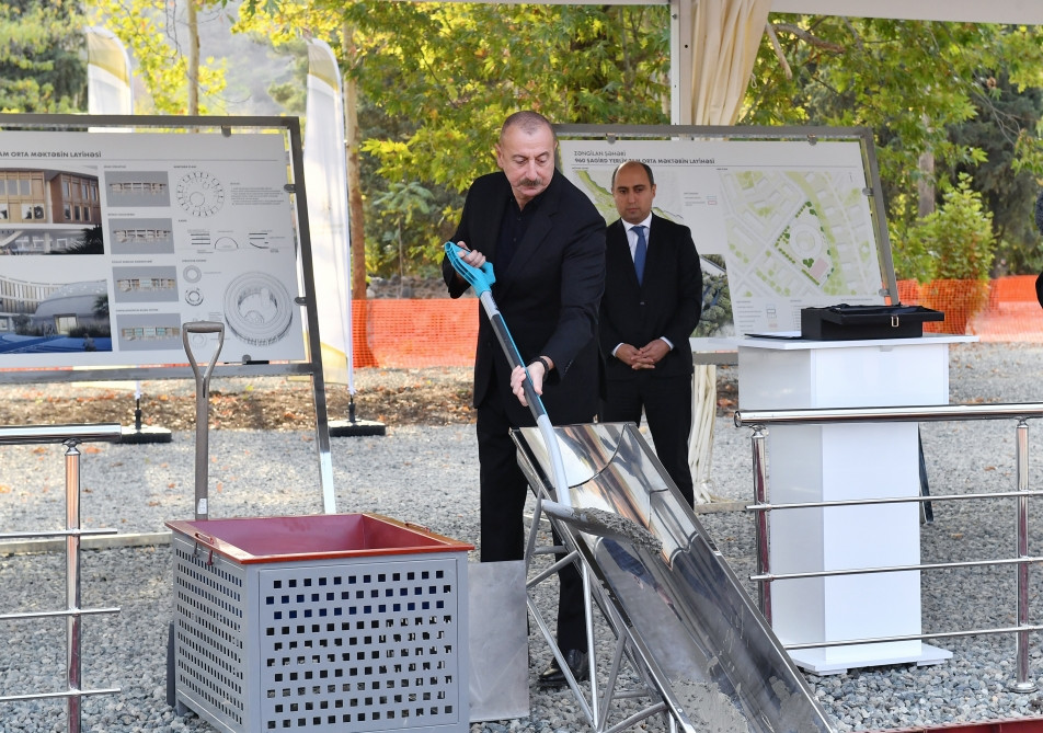 Foundation stone for school building was laid in Zangilan city