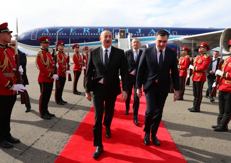 President Ilham Aliyev arrives in Georgia for working visit