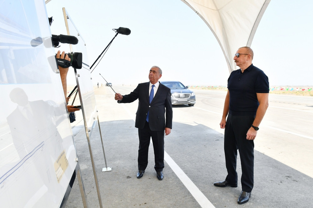 President Ilham Aliyev viewed work underway on Barda-Aghdam highway