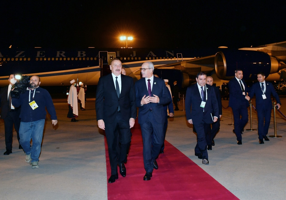 President of Azerbaijan Ilham Aliyev arrives in Algeria