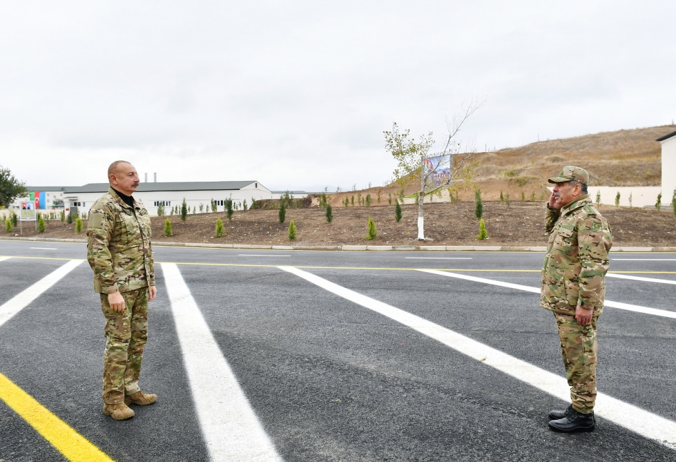 President viewed conditions created at newly commissioned military unit of Defense Ministry in Fuzuli district