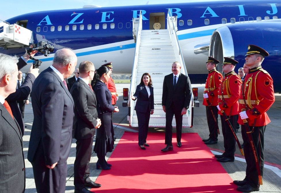 President of Azerbaijan arrives in Albania