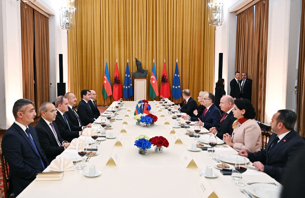 President of Azerbaijan Ilham Aliyev, President of Albania Bajram Begaj held expanded meeting during official lunch