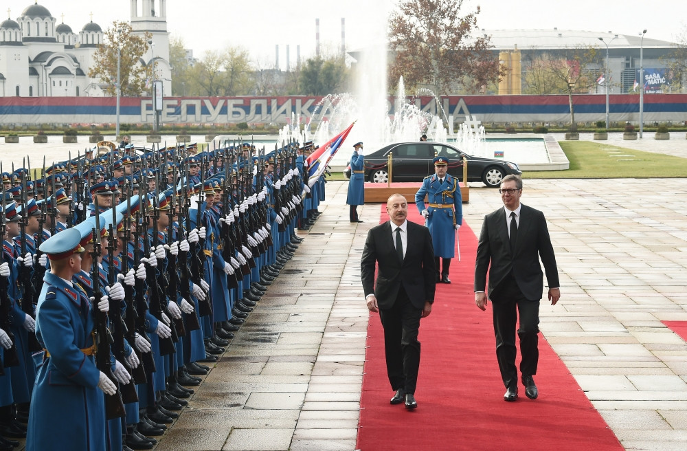 Official welcome ceremony was held for President Ilham Aliyev in Belgrade