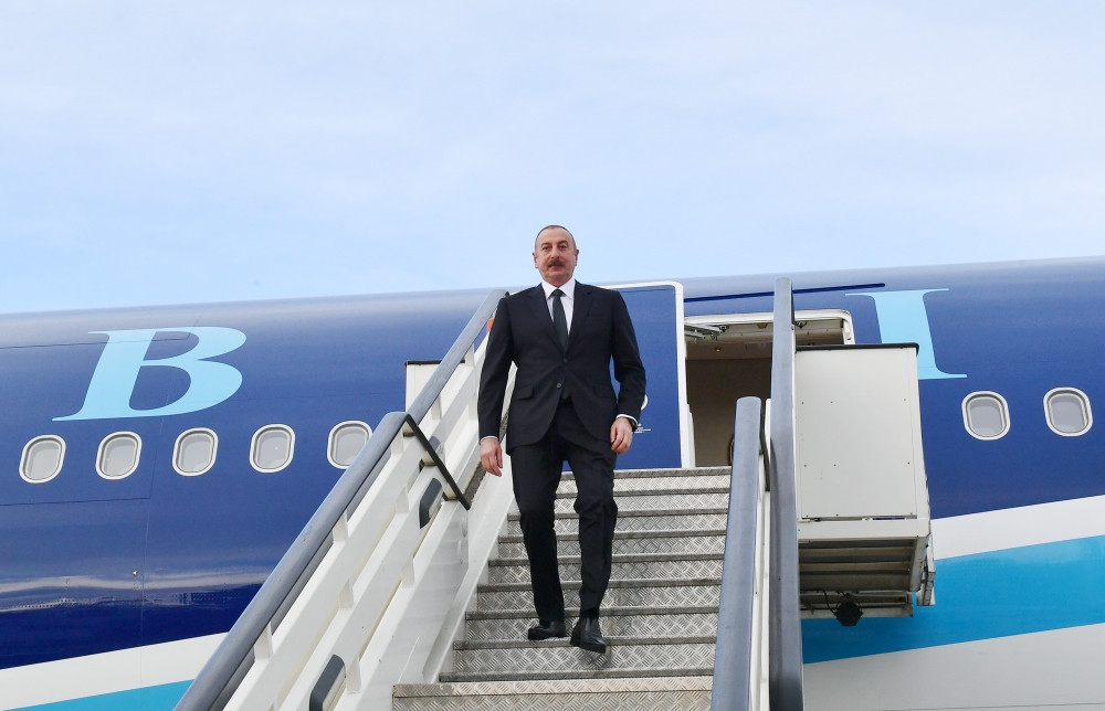 President Ilham Aliyev arrived in Serbia for official visit