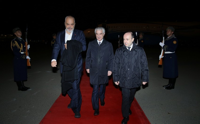 Albanian PM Edi Rama arrives in Azerbaijan for working visit
