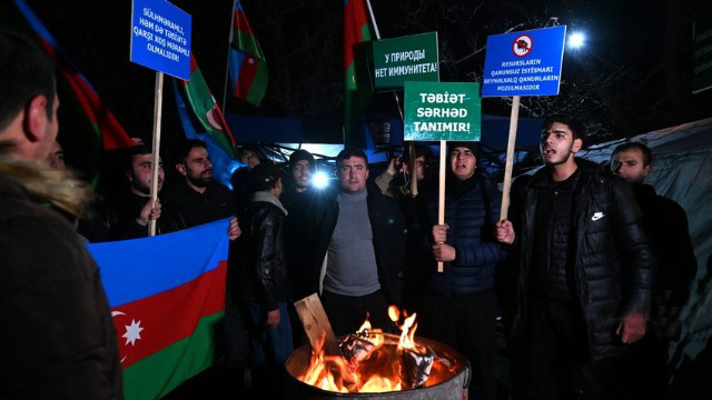 Ninth day of protest on Khankandi-Lachin road