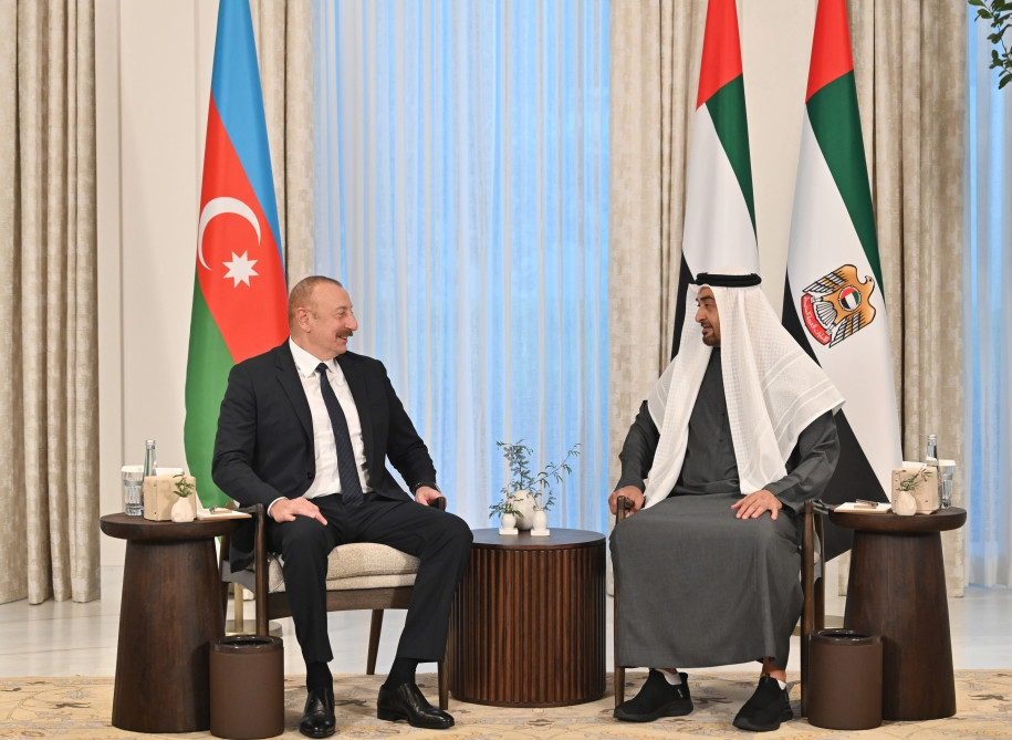 President Ilham Aliyev met with President of United Arab Emirates Sheikh Mohamed bin Zayed Al Nahyan