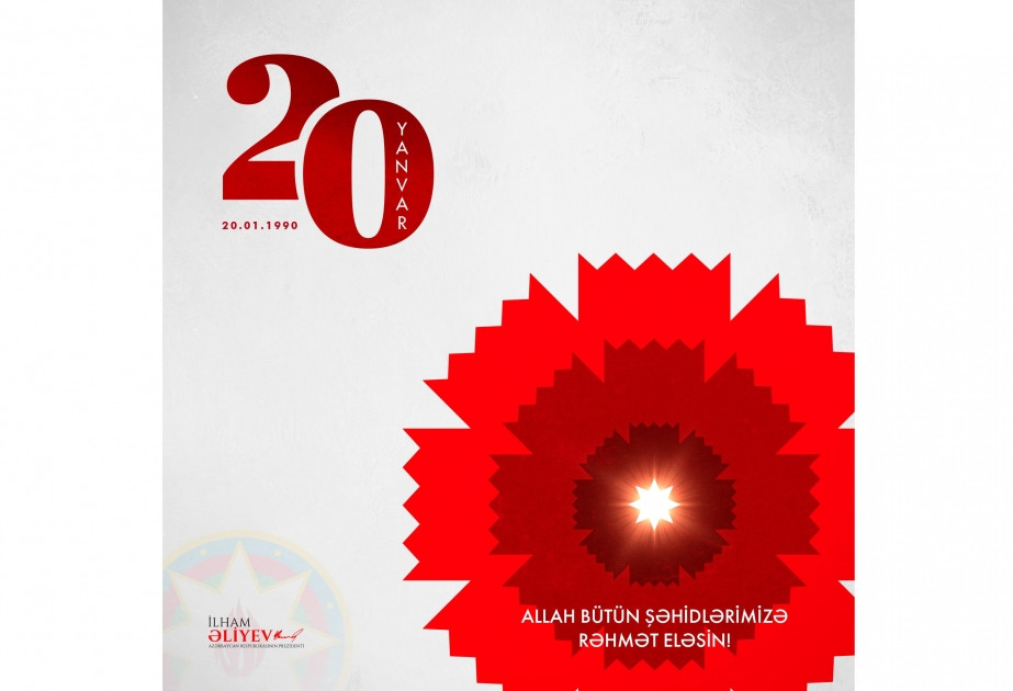 President Ilham Aliyev made post on occasion of 20 January tragedy