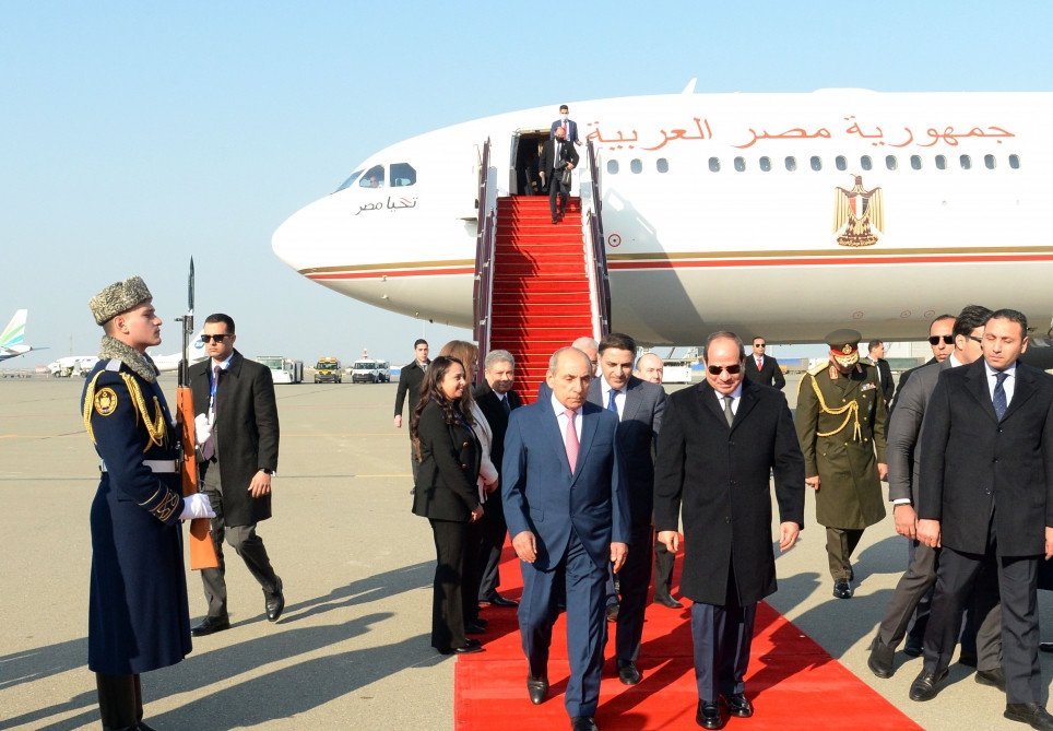 Egyptian President Abdel Fattah El-Sisi arrives in Azerbaijan