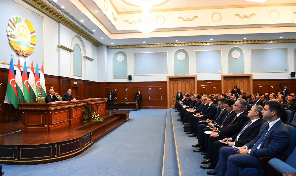 Presidents of Azerbaijan and Tajikistan made press statements