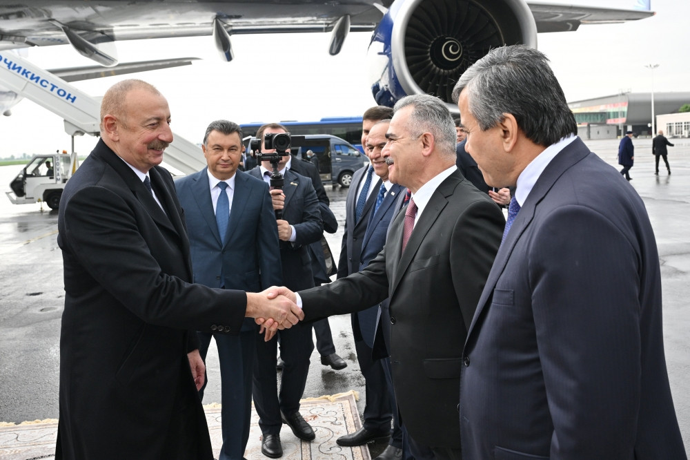 President Ilham Aliyev arrived in Tajikistan for state visit