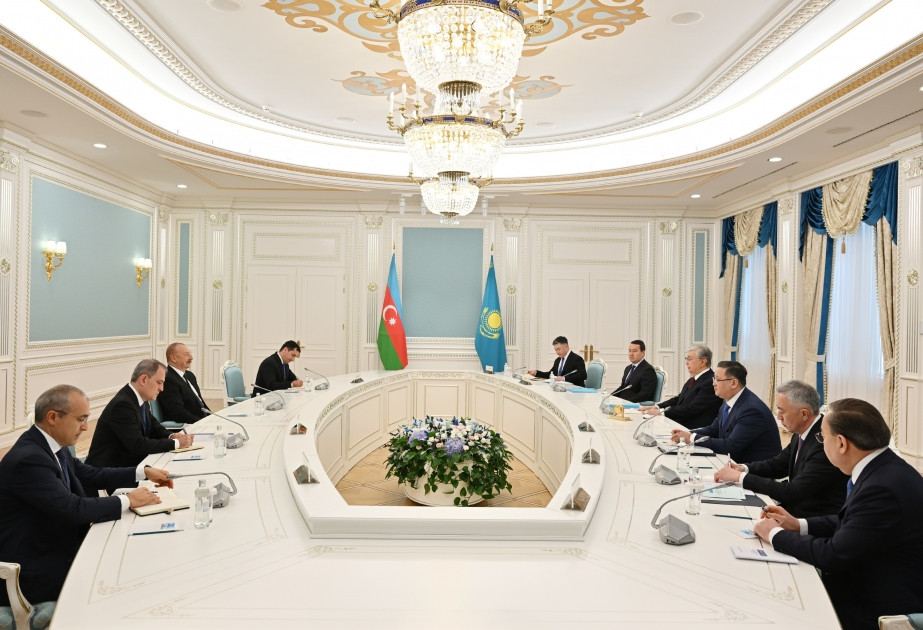 Meeting of presidents of Azerbaijan and Kazakhstan in limited format started