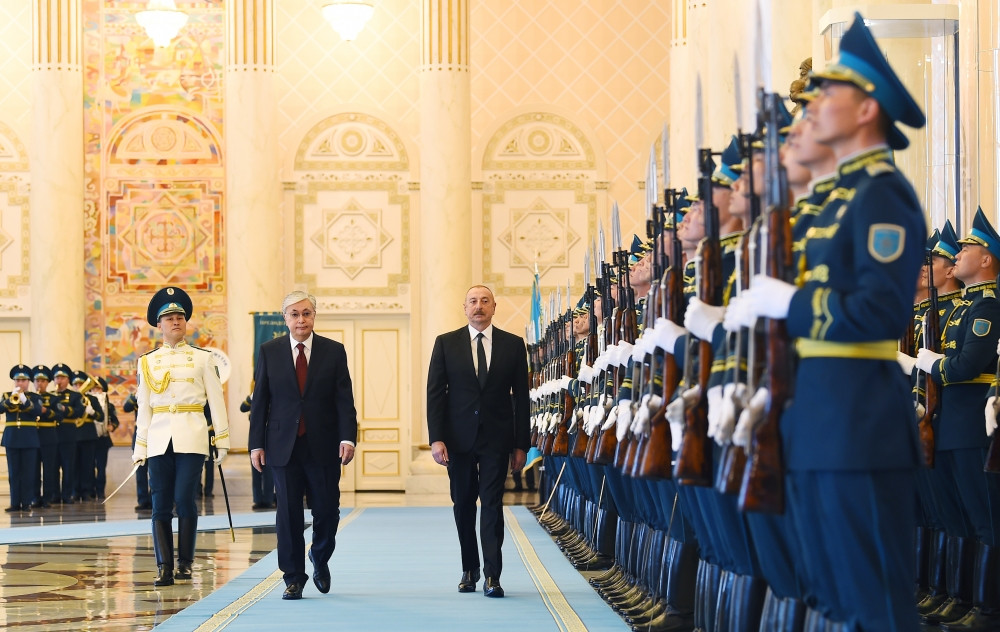 Official welcome ceremony held for President Ilham Aliyev in Astana