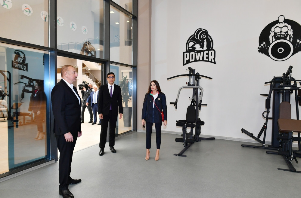 President Ilham Aliyev and First Lady Mehriban Aliyeva attended inauguration of Neftchala Olympic Sports Complex