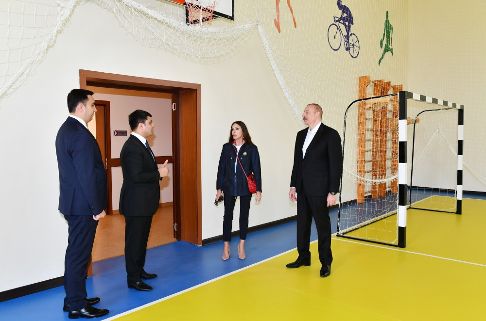 President Ilham Aliyev and First Lady Mehriban Aliyeva attended inauguration of newly-built school in Neftchala district