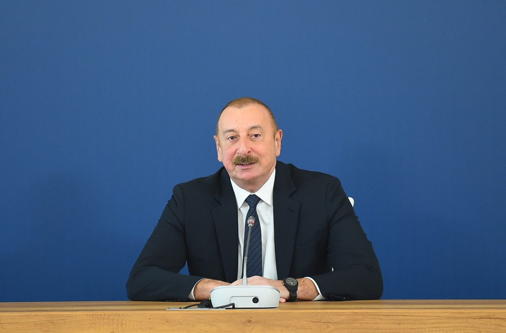 President Ilham Aliyev is attending international conference on “Shaping the Geopolitics of the Greater Eurasia: from Past to Present to Future” in Shusha