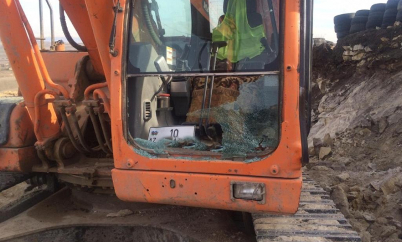 Armenian armed units fire at excavator in Lachin