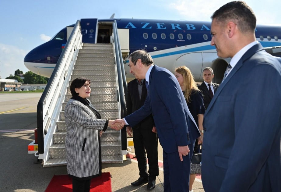 Azerbaijani Parliament Chair Sahiba Gafarova arrives on official visit to Serbia