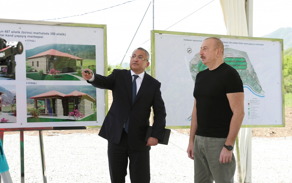 President Ilham Aliyev laid foundation stone for village of Yanshag of Kalbajar district