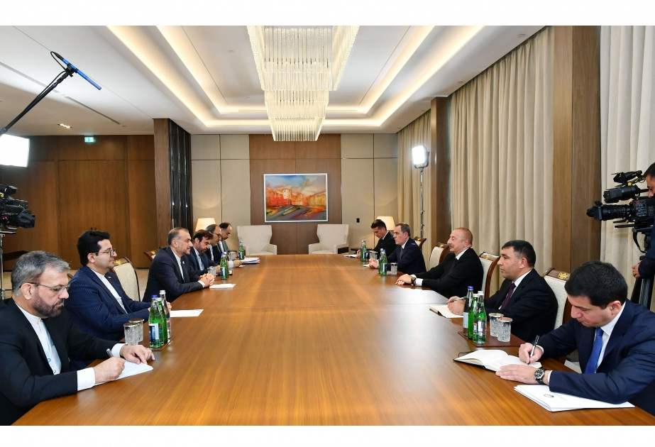 President Ilham Aliyev receives Iranian FM