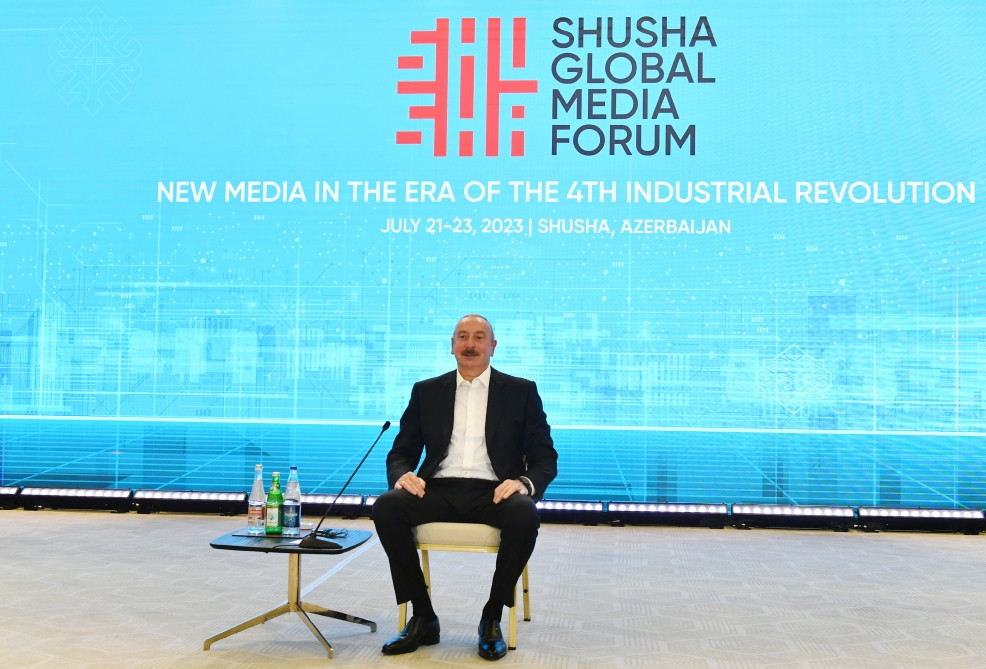 President Ilham Aliyev addresses Global Media Forum in Shusha