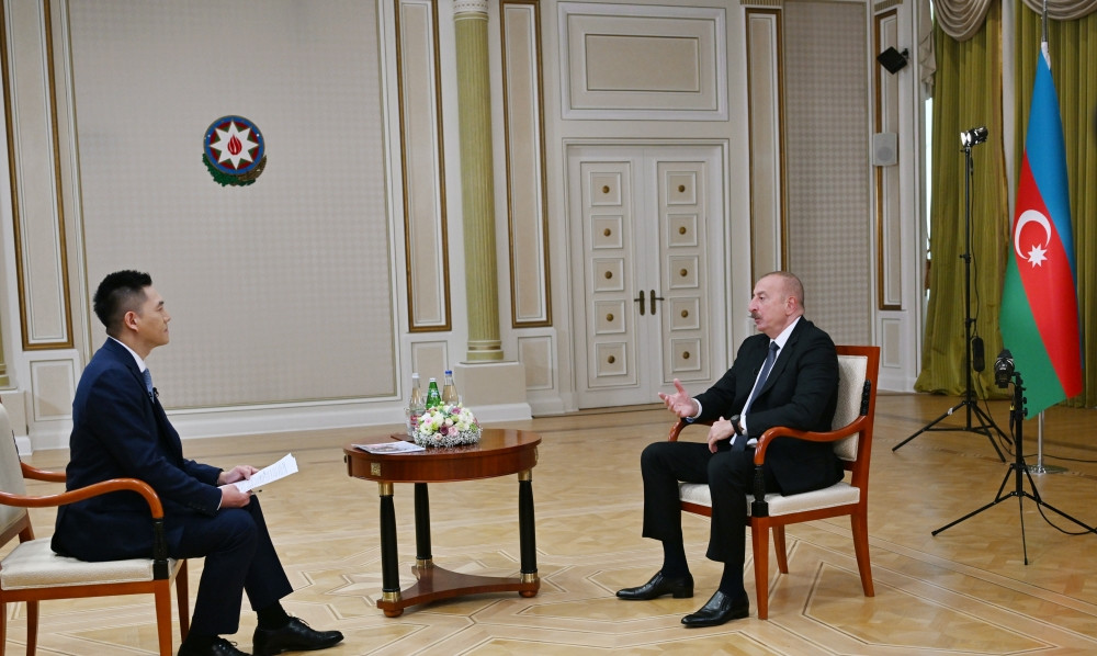 President of Azerbaijan Ilham Aliyev was interviewed by China Media Group media corporation