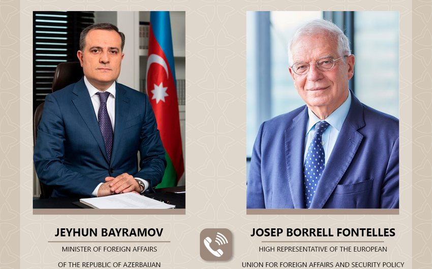 Jeyhun Bayramov discusses current regional situation with Joseph Borrell