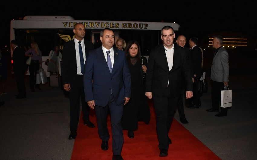 President of Serbian National Assembly Vladimir Orlic arrives in Azerbaijan