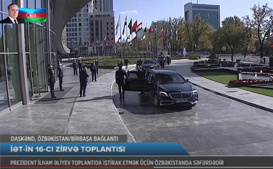 Prezident toplantı keçiriləcək məkana belə gəldi - <mark>GÖRÜNTÜLƏR<mark>