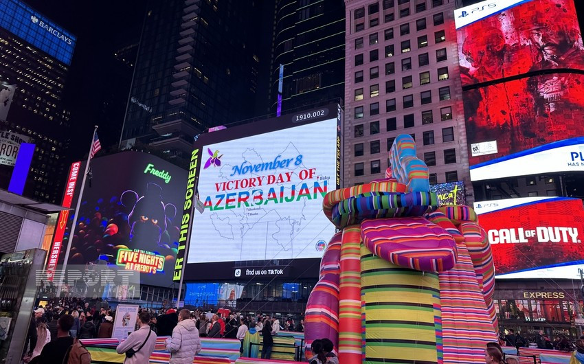 В Нью-Йорке проведена информационная кампания по случаю Дней Победы и Флага Азербайджана