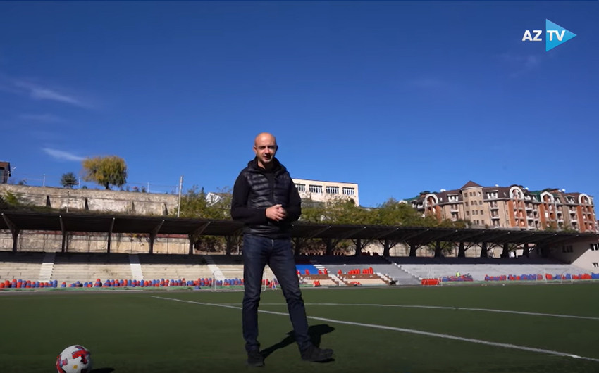 AzTV əməkdaşları Xankəndi stadionunda futbol oynayıb